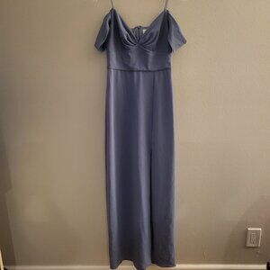 SACHIN & BABI Cold Shoulder Sweetheart Gray Blue Dress Size 2 Formal Wedding NWT